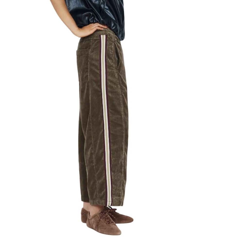 Pilcro Izzy Brown Corduroy Wide Leg Cropped Barrel Pants Size XL